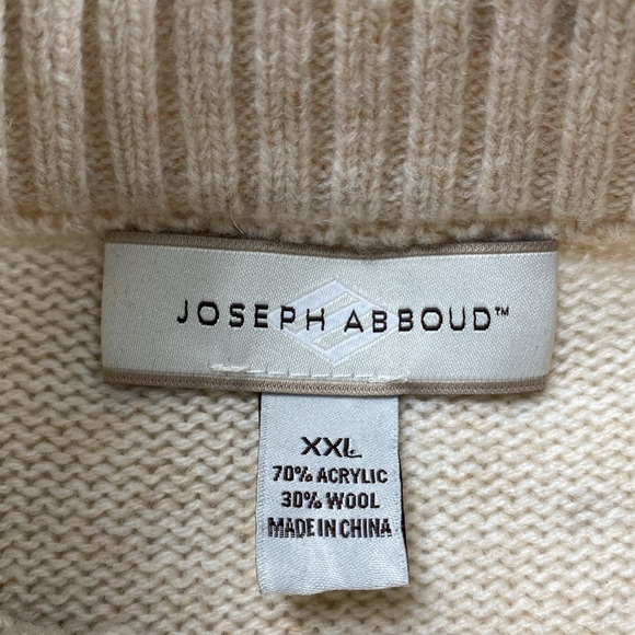 Joseph Abboud Cable/Shaker Knit Mock Neck LS Quarter Button Pullover Sweater - Picture 14 of 16